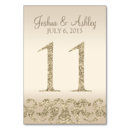 Glitter Look Wedding Table Number - Cartão 11 Mesa