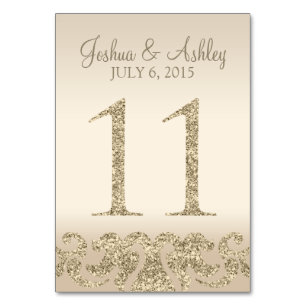 Glitter Look Wedding Table Number - Cartão 11 Mesa