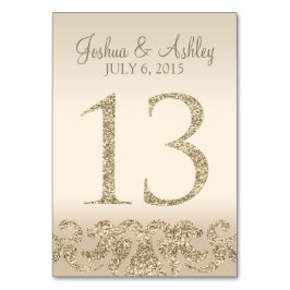 Glitter Look Wedding Table Number - Cartão 13