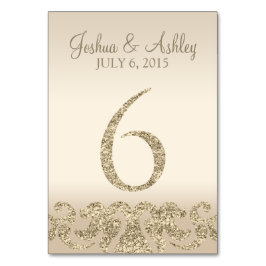 Glitter Look Wedding Table Number - Cartão de Mesa