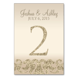 Glitter Look Wedding Table Number - Cartão de Mesa