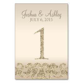 Glitter Look Wedding Table Number - Cartão de Mesa