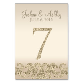 Glitter Look Wedding Table Number - Cartão de Mesa