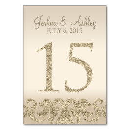 Glitter Look Wedding Table Number - Cartão de Mesa