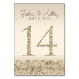 Glitter Look Wedding Table Number - Cartão de Mesa