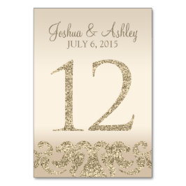 Glitter Look Wedding Table Number - Cartão de Mesa