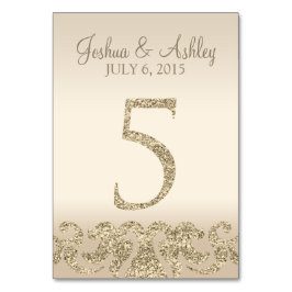Glitter Look Wedding Table Number - Cartão de Mesa