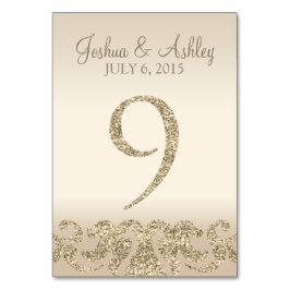 Glitter Look Wedding Table Number - Cartão de Mesa