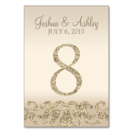 Glitter Look Wedding Table Number - Cartão de Mesa