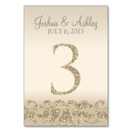 Glitter Look Wedding Table Number - Cartão de Mesa