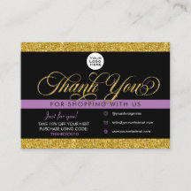 Glitter Obrigado Pacote do Cliente Inserir Cartão