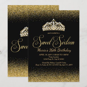Glitter Ouro, 16 Convites Doentes