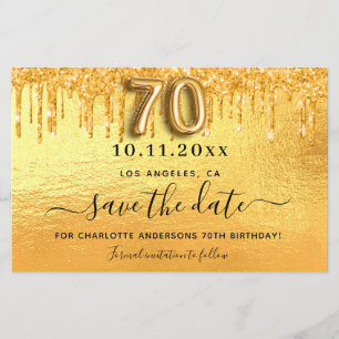 Glitter ouro de 70 de aniversário de orçamento s