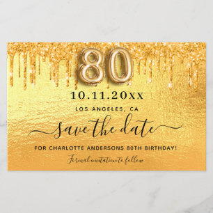 Glitter ouro de 80 de aniversário de orçamento s