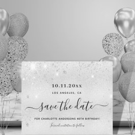 Glitter prata de aniversário do orçamento salvar a