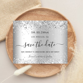 Glitter prata de aniversário do orçamento salvar a
