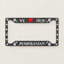 Glitter Preto Adoramos Nosso Quadro Pomeraniano