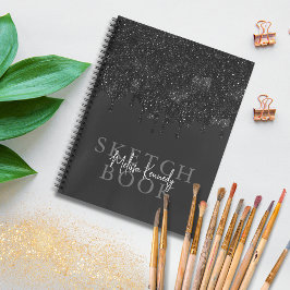 Glitter Preto Menor Chic Coloca Monograma Sketchbo