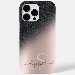 Glitter Preto Ombre Rosa Dourado Monograma Legal