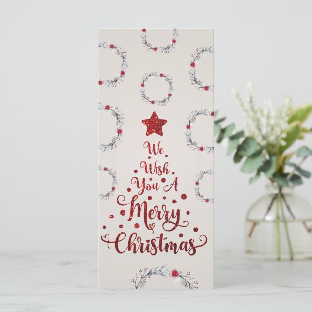 Glitter Red Queremos Feliz Natal (Em pé/Frente)