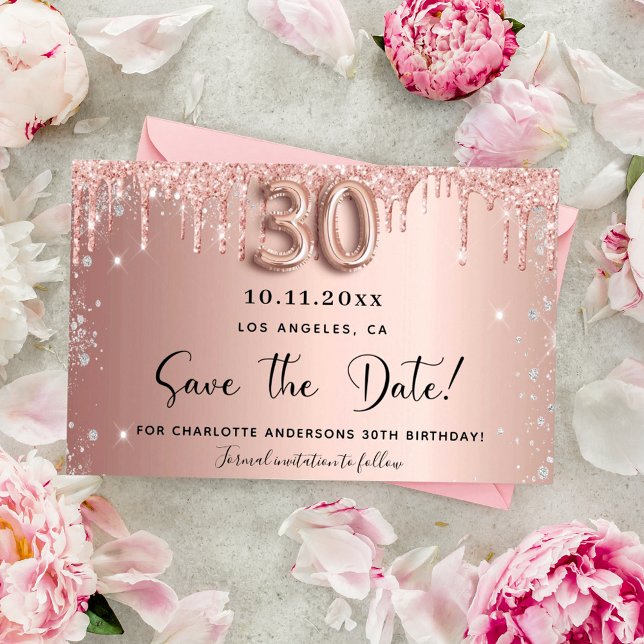 Glitter rosa de aniversário de 30 anos de orçament (Criador carregado)