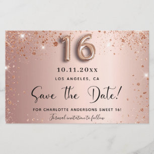 Glitter rosa de ouro do Sweet 16 do Budget Sweet, 