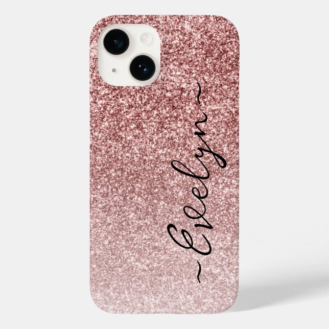 Glitter rosa de tendência personalizada (Verso)