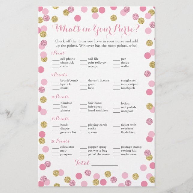 Glitter rosa e Dourado O que há no seu jogo de bol (Frente)