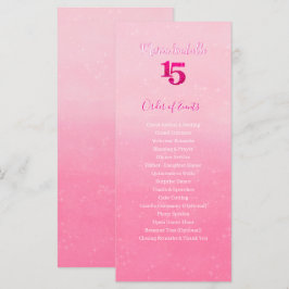 Glitter Rosa Ordem de Eventos da Quinceñera