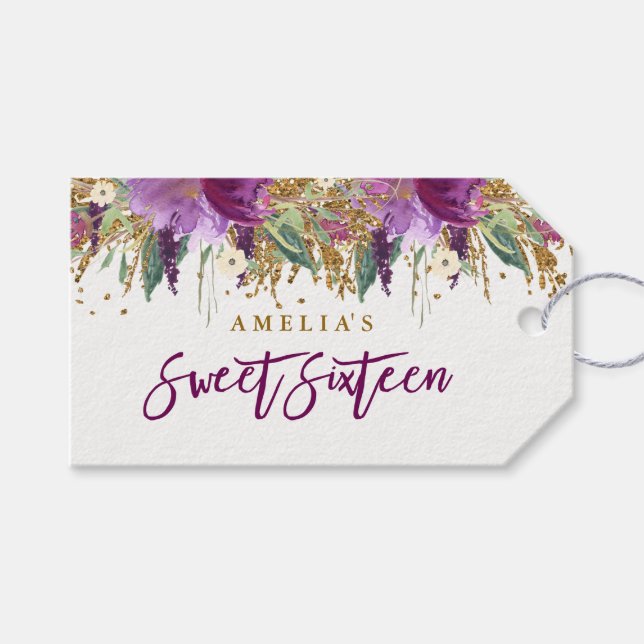 Glitter Roxo Ametist Doce 16 Etiquetas (Frente (horizontal))