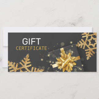 Glitter Snowflakes Dourado Caixa de Presente Preta