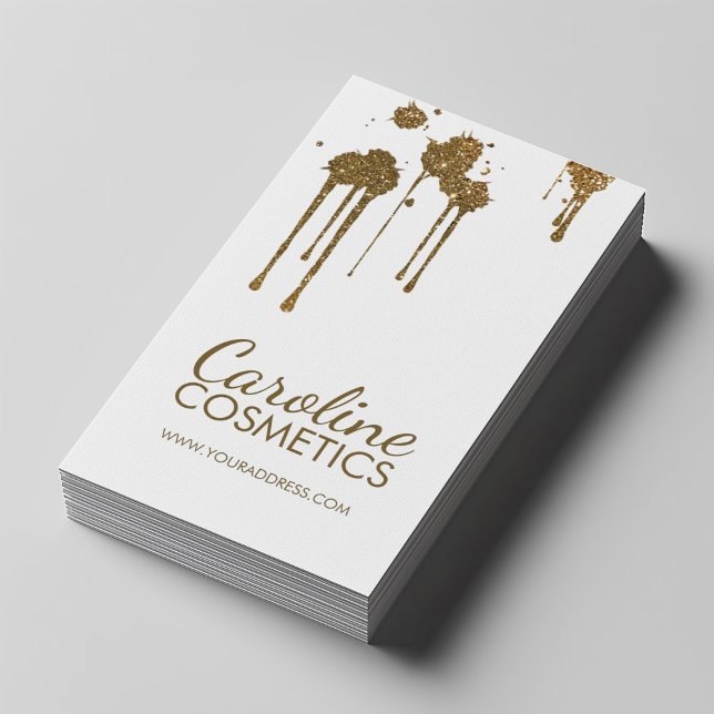Glitter Spots Cosmetologista Simples Cartão Branco (Perfect for business)