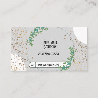 Glitter Stars Boho Wreath Cartão de visita