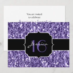 Glitter ultravioleta brilha doce 16 convite