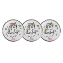 Glitter Unicórnio PINK Stars Golfer Personalizado 