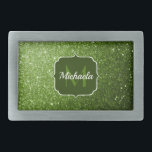 Glitter verde claro brilha brilho monograma<br><div class="desc">Personalize com seu nome e nome inicial. Simples presente falso para ela. Lindas cintilações brilhantes de moda verde verde brilhante brilhantes. Foto de brilho verde-claro!</div>