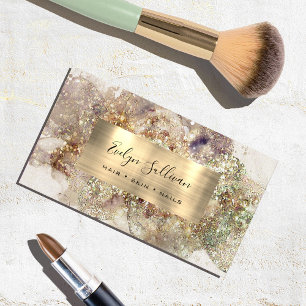 Glitter Watercolor e Foil Cartão de visita