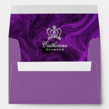 Glittering Crown Luxury Envelope Roxo