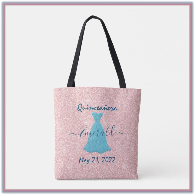 Glittering Quinceanera Comemorando Tote Bag (Criador carregado)