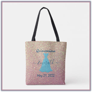 Glittering Quinceanera Comemorando Tote Bag