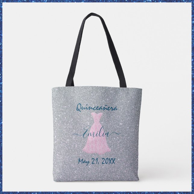 Glittering Quinceanera Comemorando Tote Bag (Criador carregado)