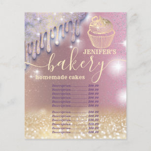 Glittery goteja a padaria de script do cupcake che