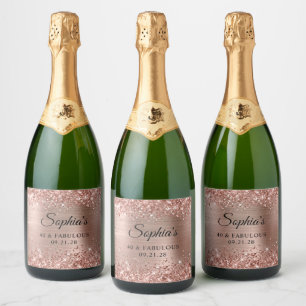 Glittery Rose Gold Foil 40 & Fabuloso