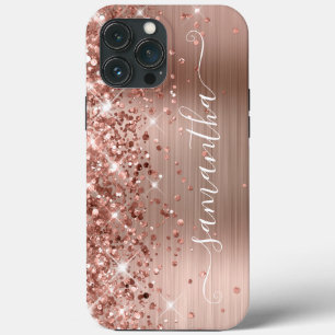 Glittery Rose Gold Foil Assinatura Moderna Feminin