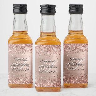 Glittery Rose Gold Glam 21º Aniversário