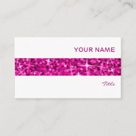 Glitz - cartão de visita branco de faixa rosa
