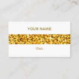 Glitz "Dourado" stripe cartão de visita branco-tra