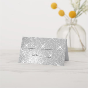 Glitz e cartões de lugar de mesa de casamento pers