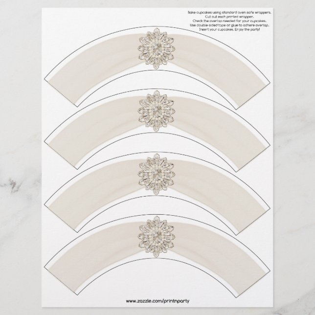 Glitz e Glam Cupcake Wrap - Creme (Frente)