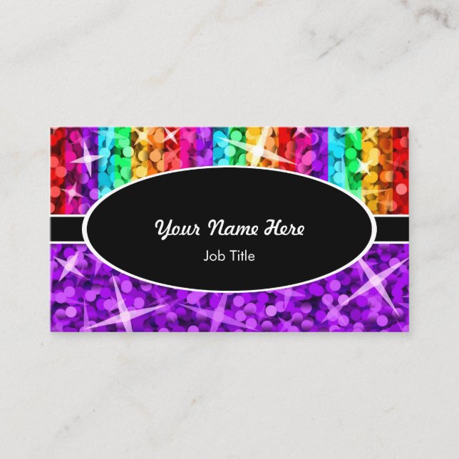 Glitz Mistura Arco-Íris cartão de visita (Frente)